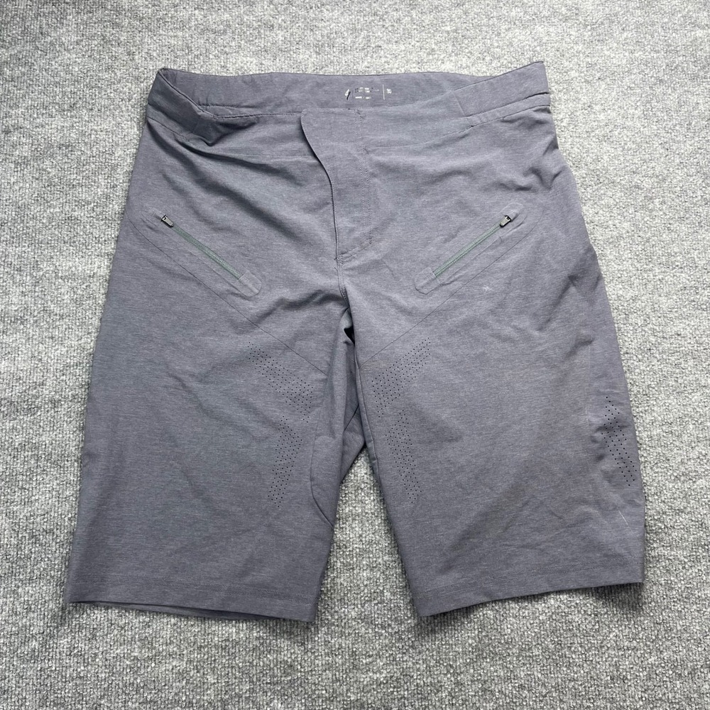Specialized Mens MTB Mountain Bike Shorts Gray Size 36 Zipper Pockets Trail